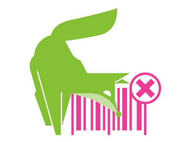 Logo der BUND ToxFox-App, ein grüner Fuchs vor einem roten Strichcode
